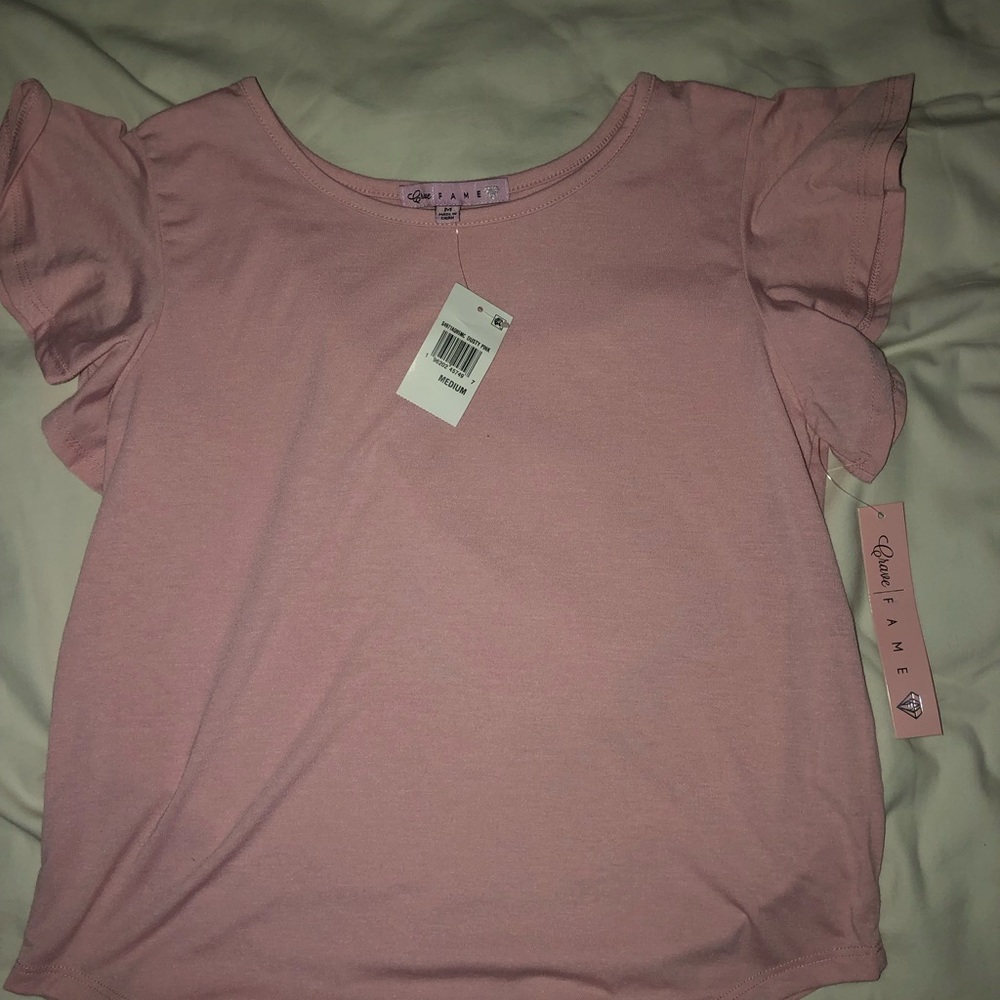 Pink ruffle top